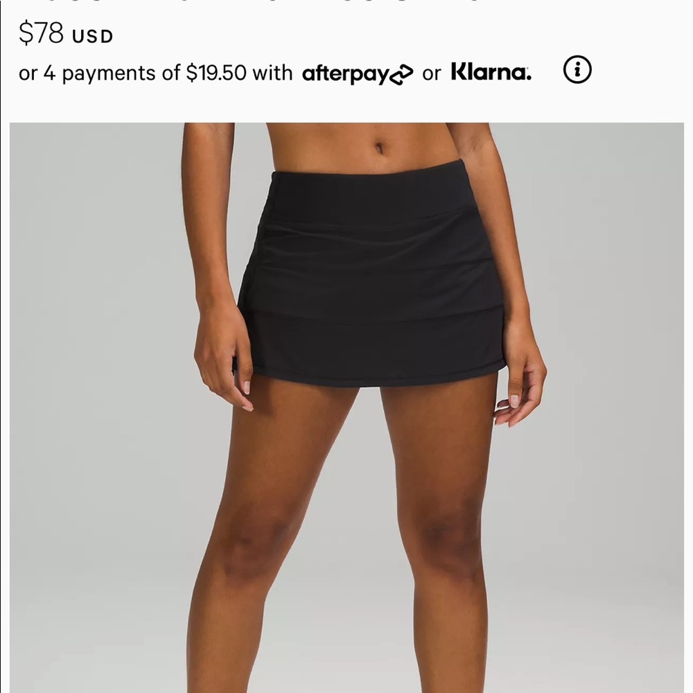 Lululemon Pace Rival Mid-Rise Skirt Size 8
